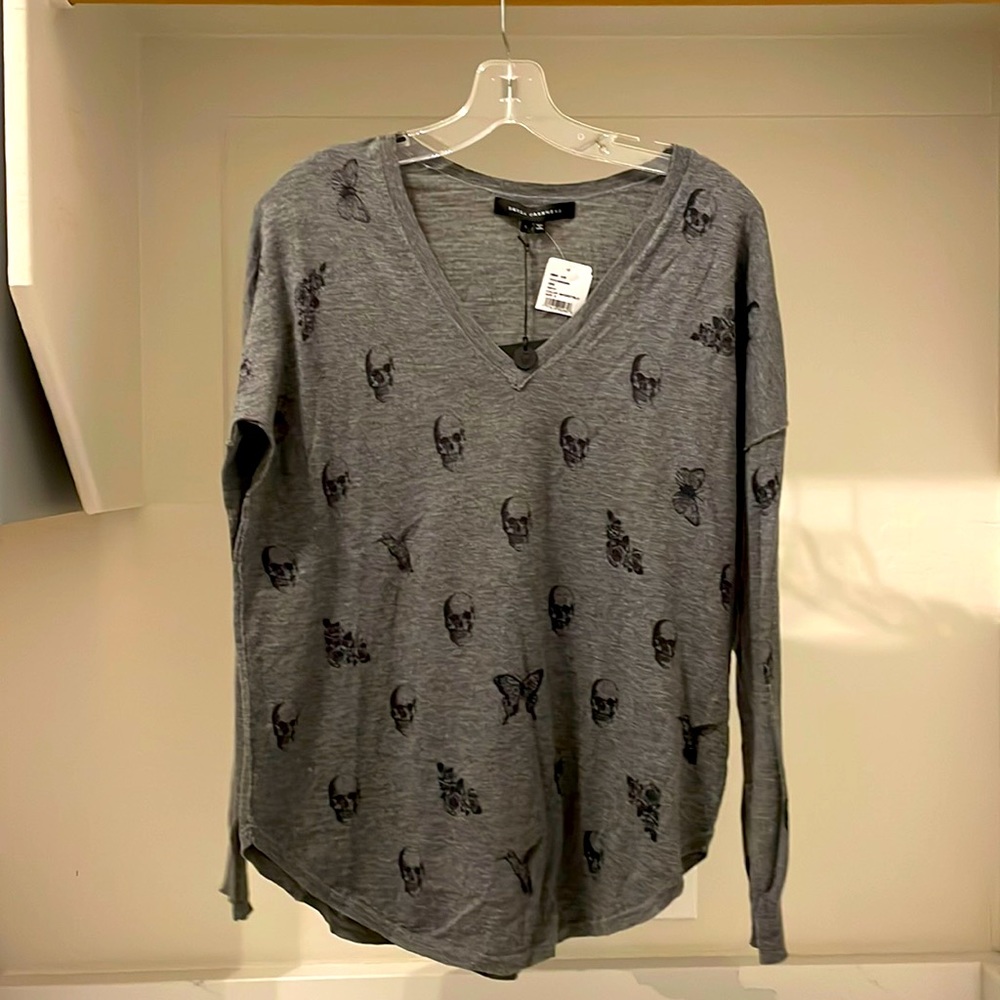 Skull Cashmere VNeck Super Soft Cotton Sweater